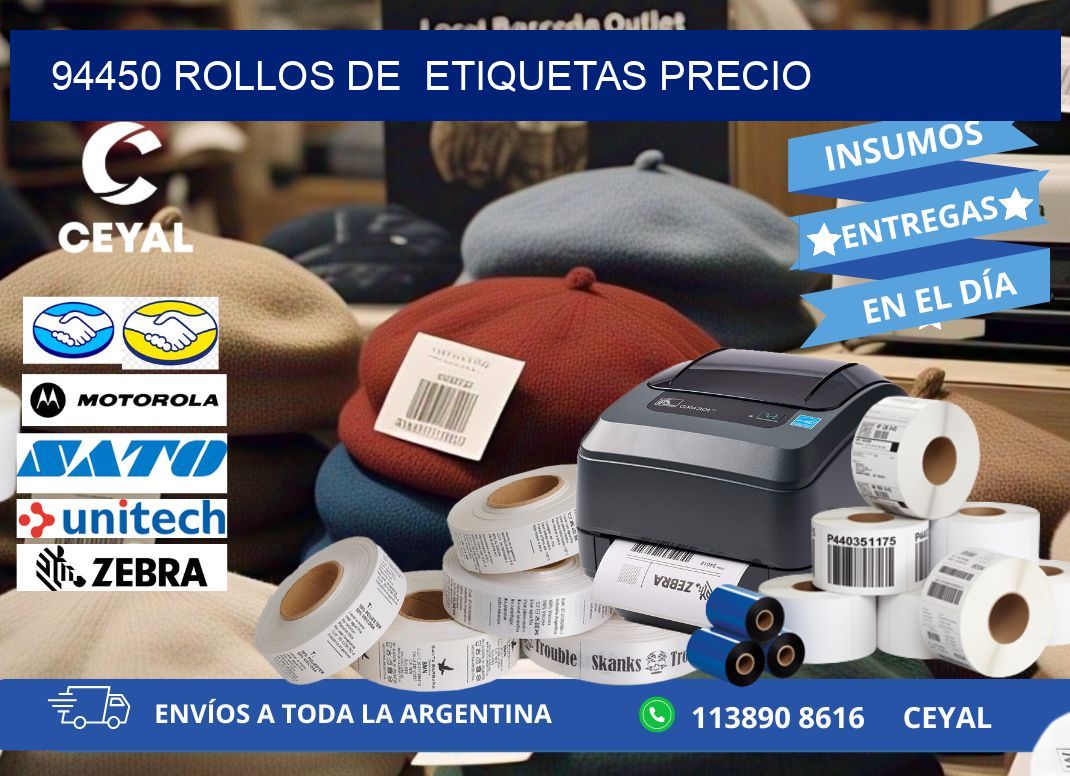 94450 rollos de  etiquetas precio