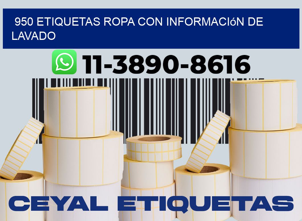 950 Etiquetas ropa con información de lavado