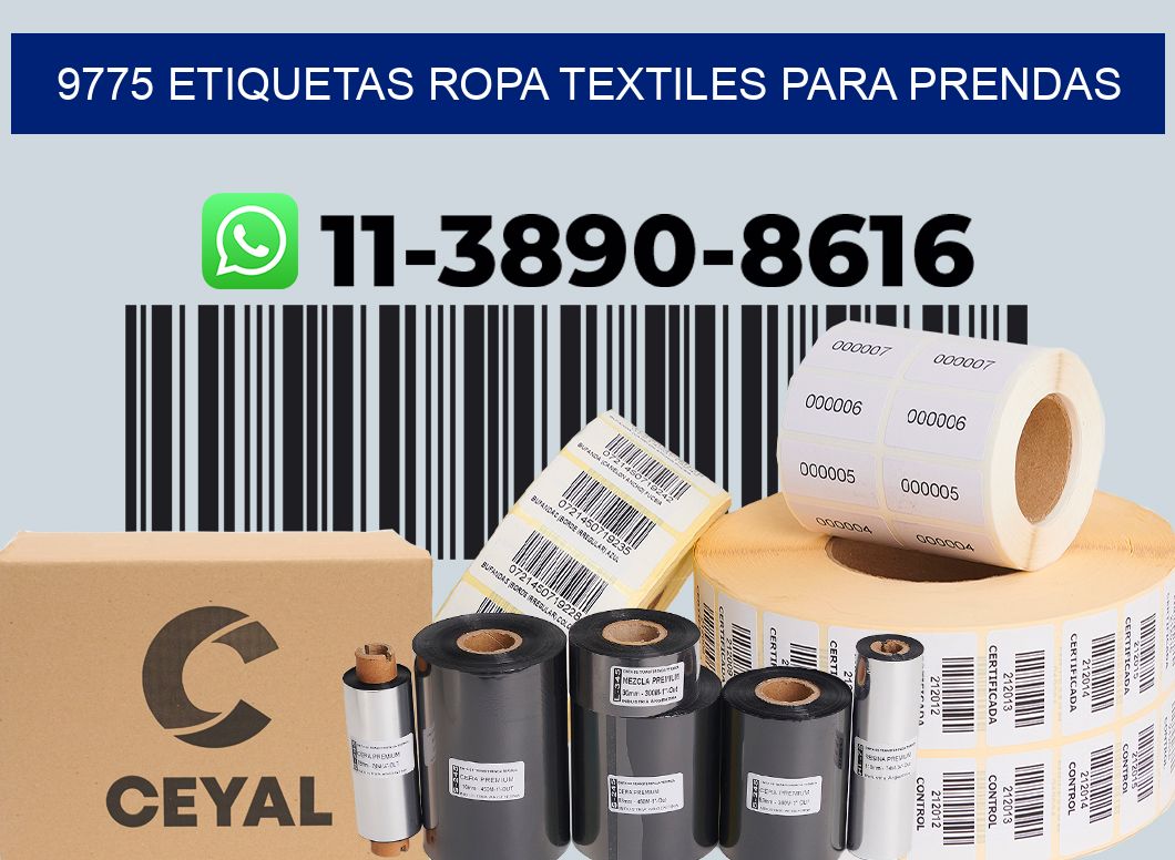 9775 Etiquetas ropa textiles para prendas