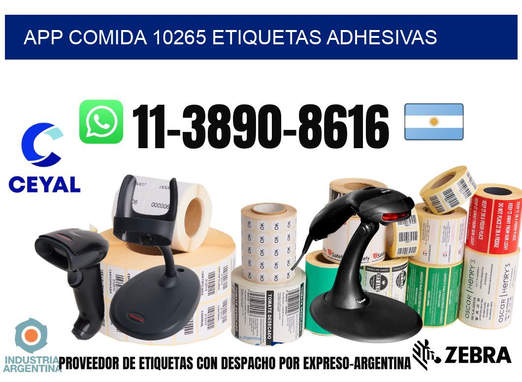 App comida 10265 etiquetas adhesivas