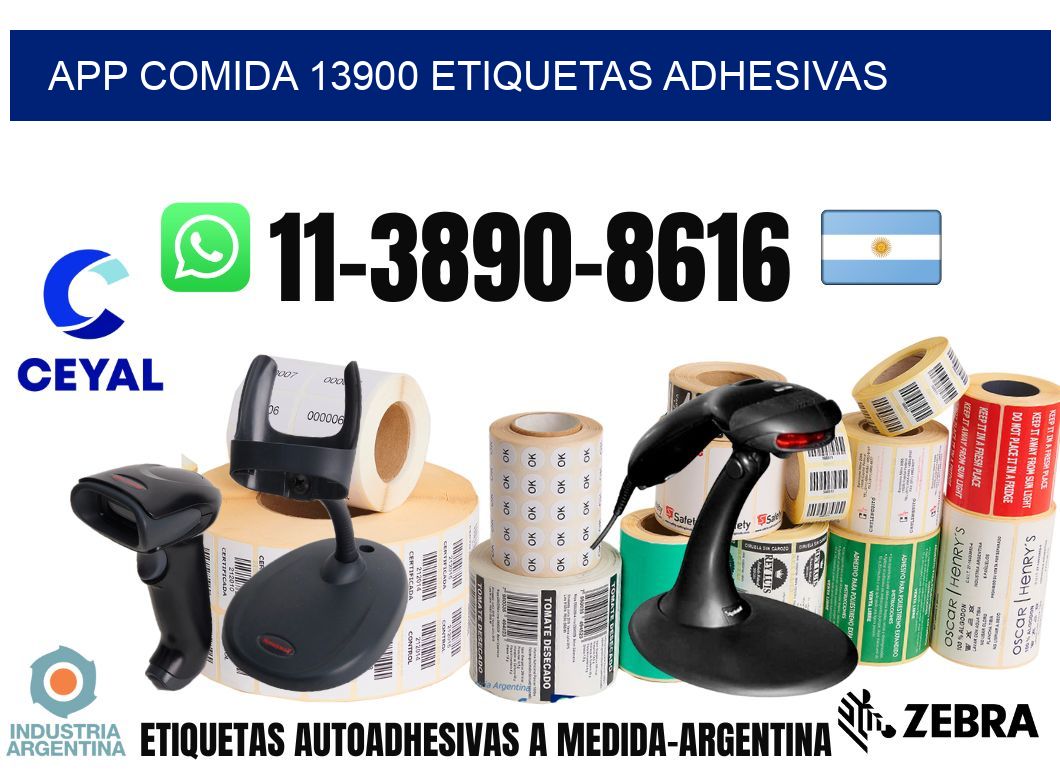 App comida 13900 etiquetas adhesivas
