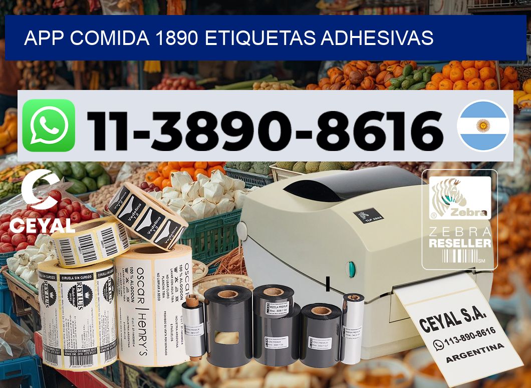 App comida 1890 etiquetas adhesivas