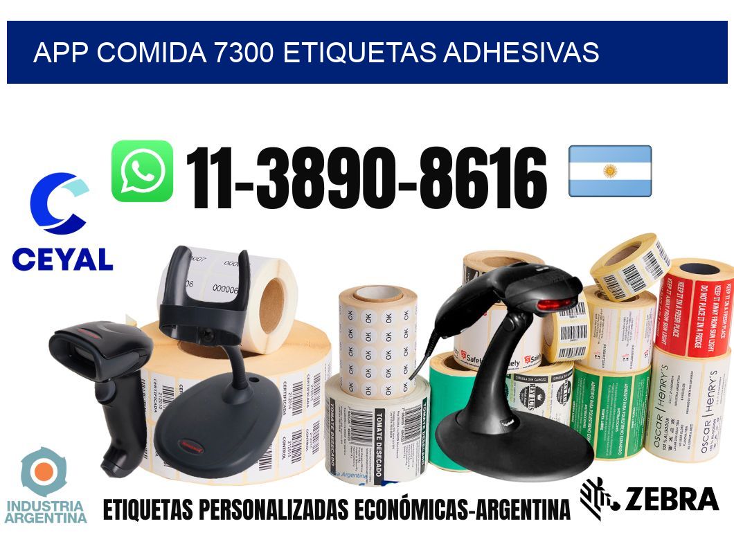 App comida 7300 etiquetas adhesivas