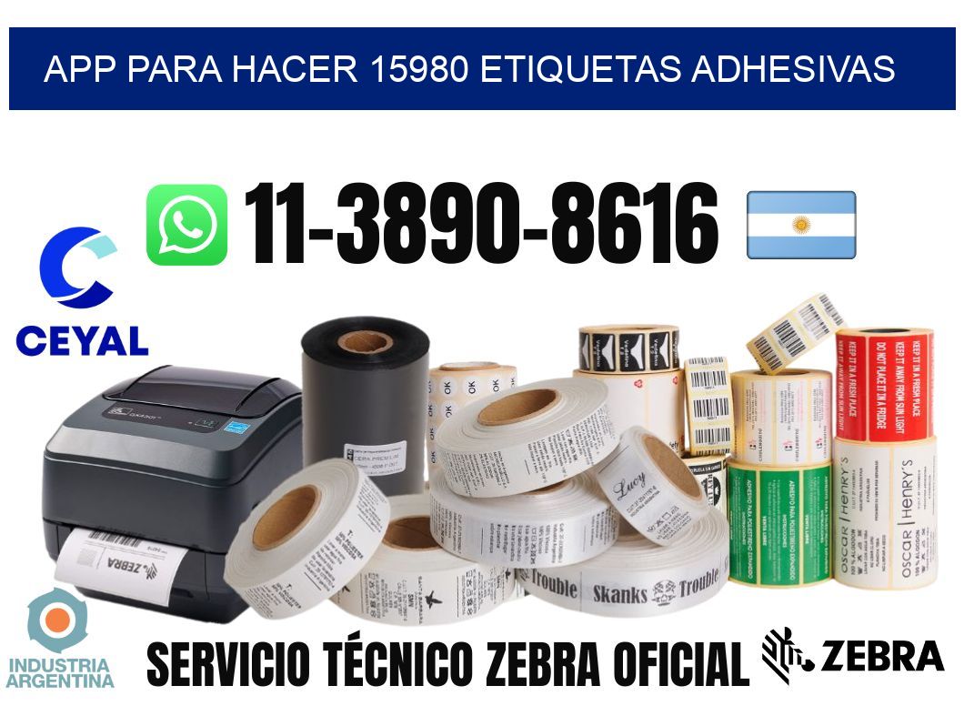 App para hacer 15980 etiquetas adhesivas