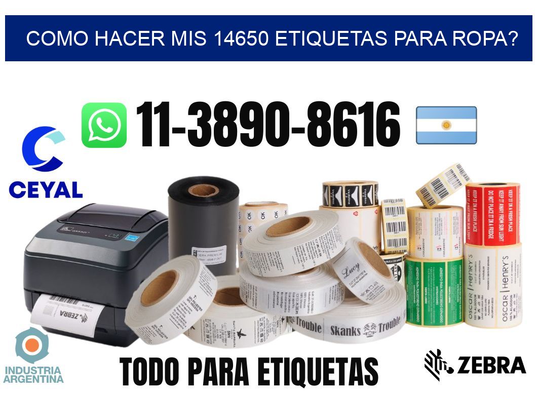 como hacer mis 14650 etiquetas para ropa?