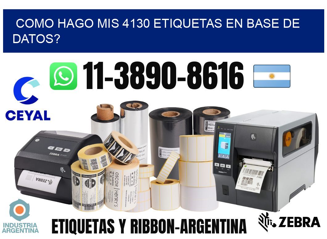 como hago mis 4130 etiquetas en base de datos?
