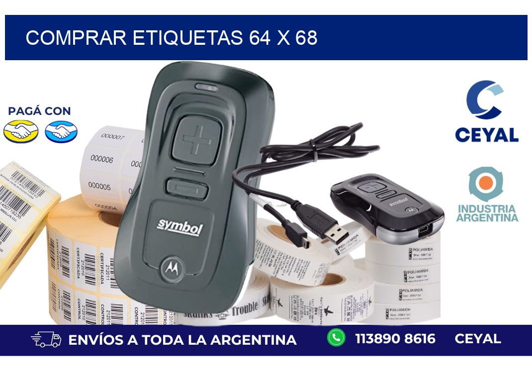 comprar etiquetas 64 x 68