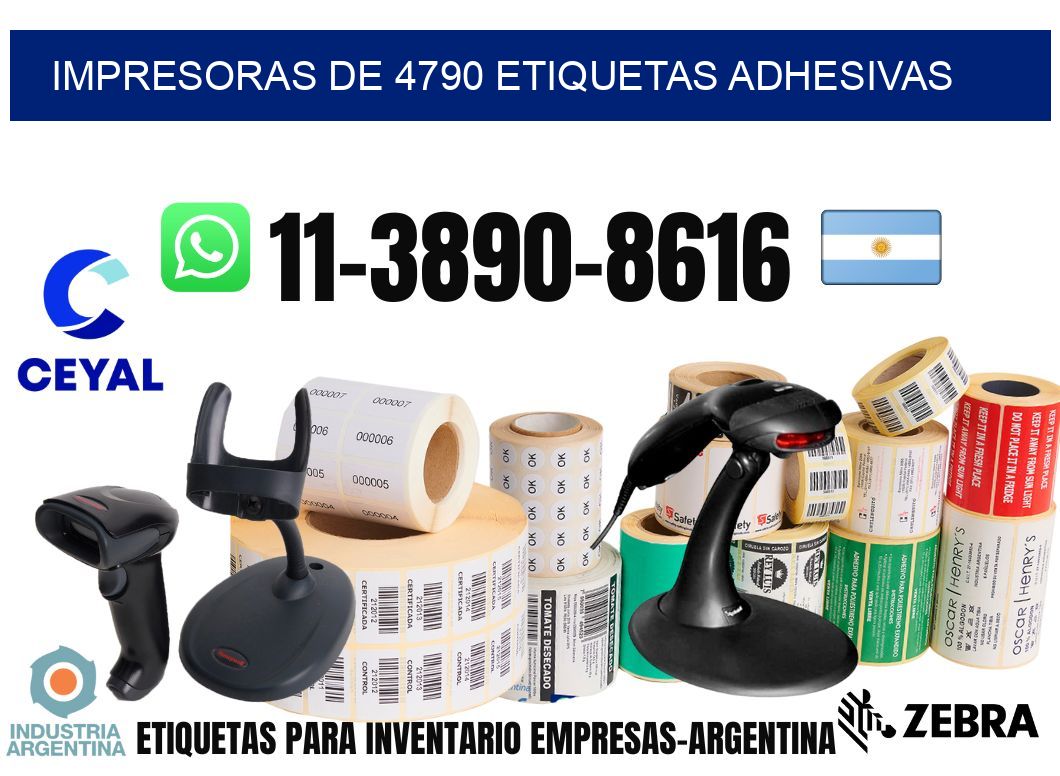 impresoras de 4790 etiquetas adhesivas