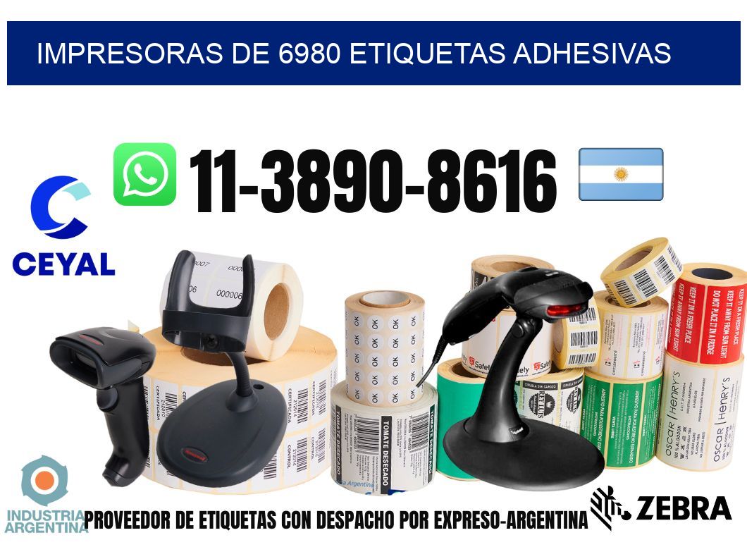impresoras de 6980 etiquetas adhesivas