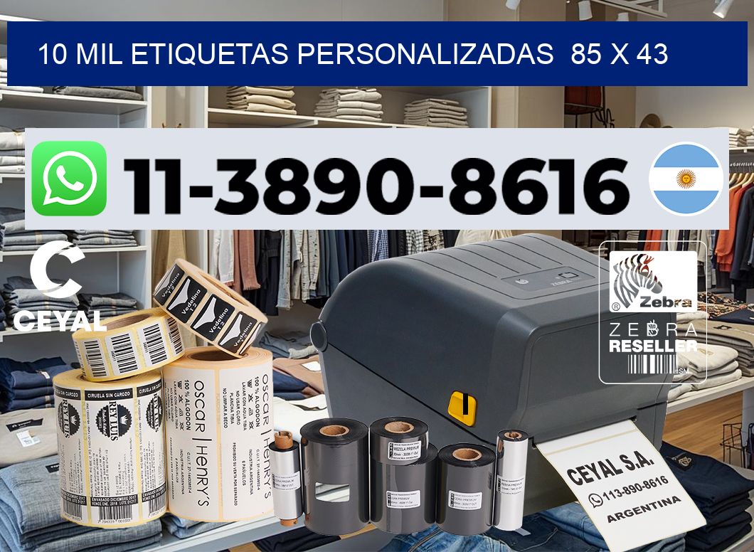 10 mil etiquetas personalizadas  85 x 43