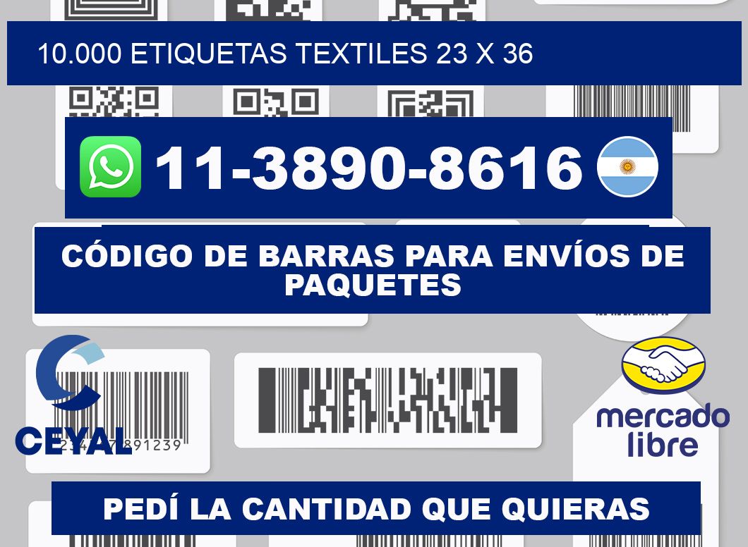10.000 ETIQUETAS TEXTILES 23 x 36