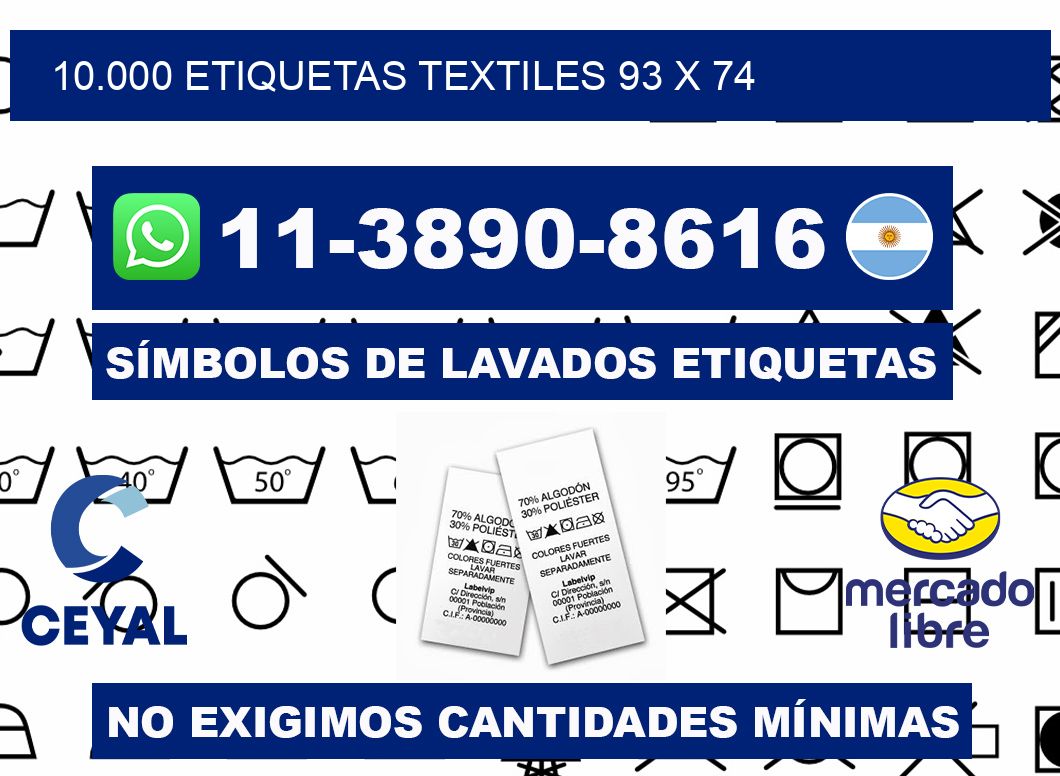 10.000 ETIQUETAS TEXTILES 93 x 74