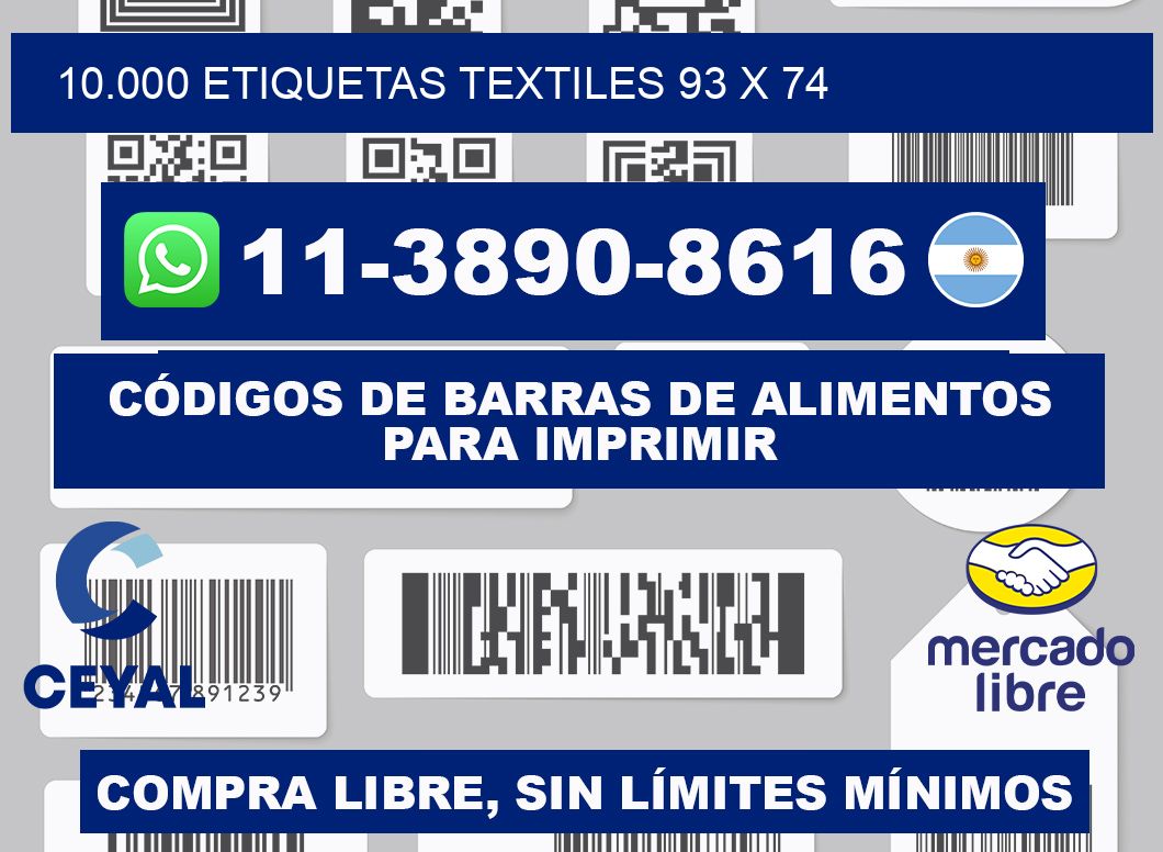 10.000 ETIQUETAS TEXTILES 93 x 74