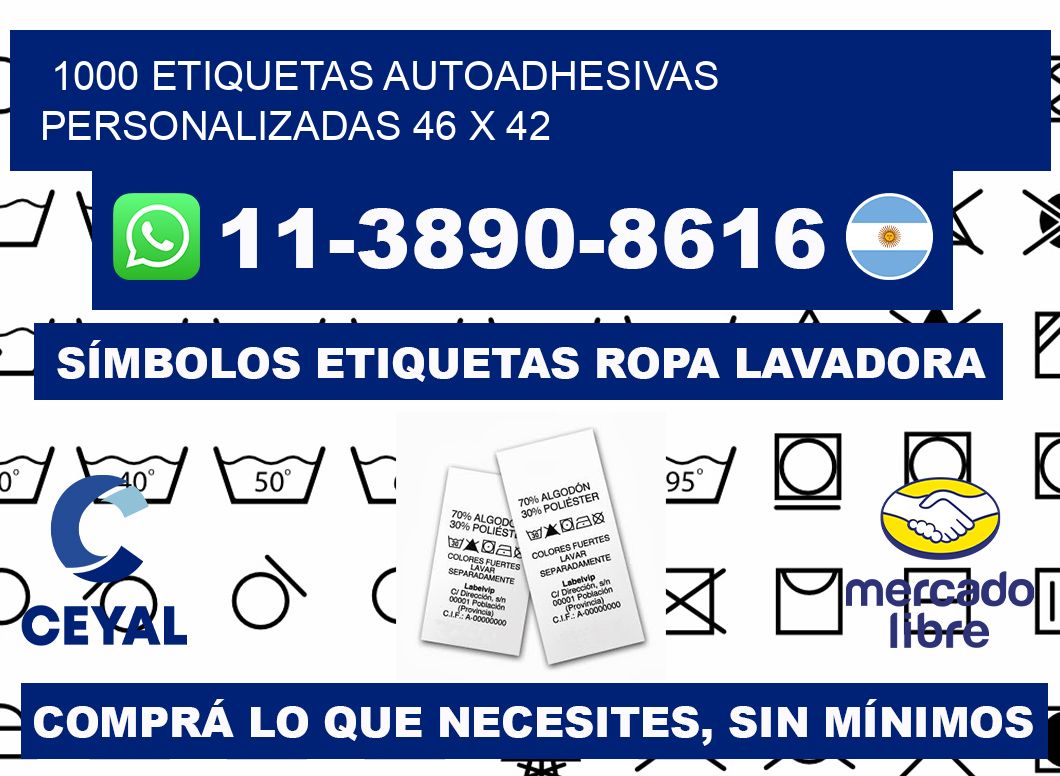 1000 Etiquetas autoadhesivas personalizadas 46 x 42