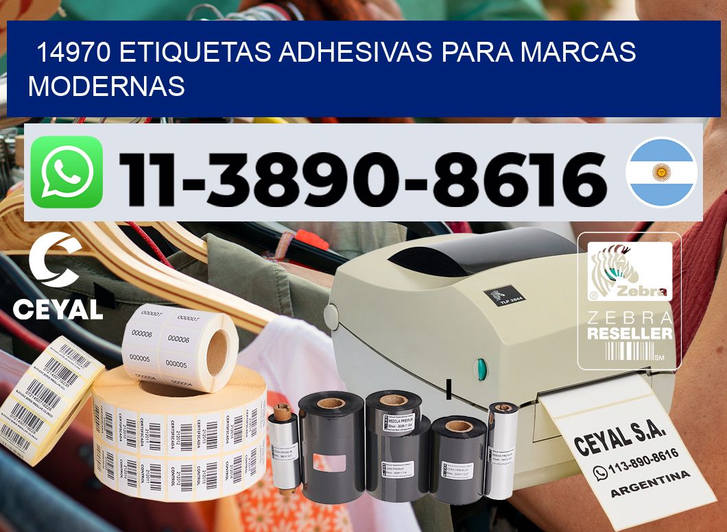 14970 Etiquetas adhesivas para marcas modernas