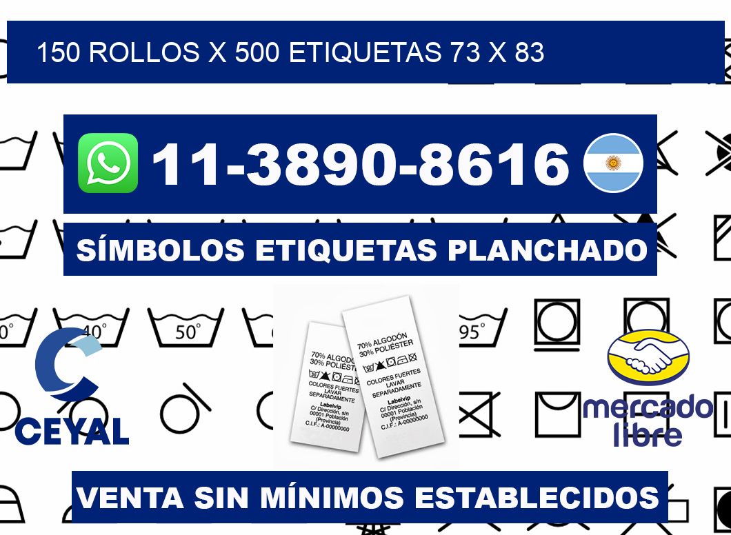 150 rollos x 500 etiquetas 73 x 83