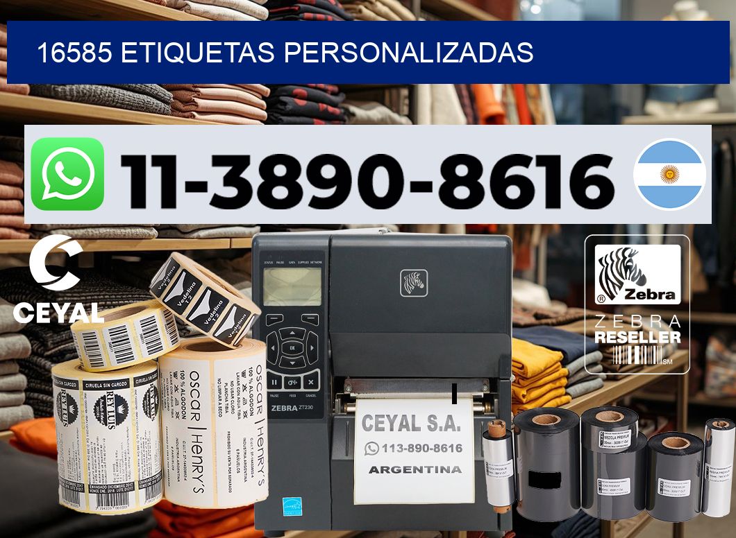 16585 etiquetas personalizadas