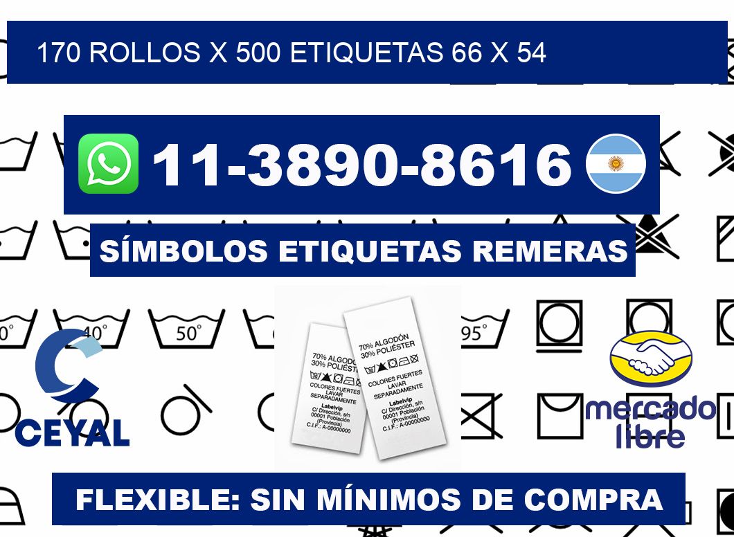 170 rollos x 500 etiquetas 66 x 54