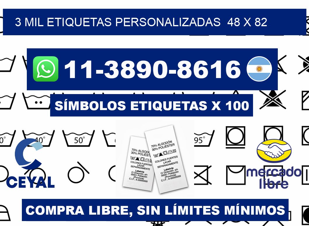 3 mil etiquetas personalizadas  48 x 82
