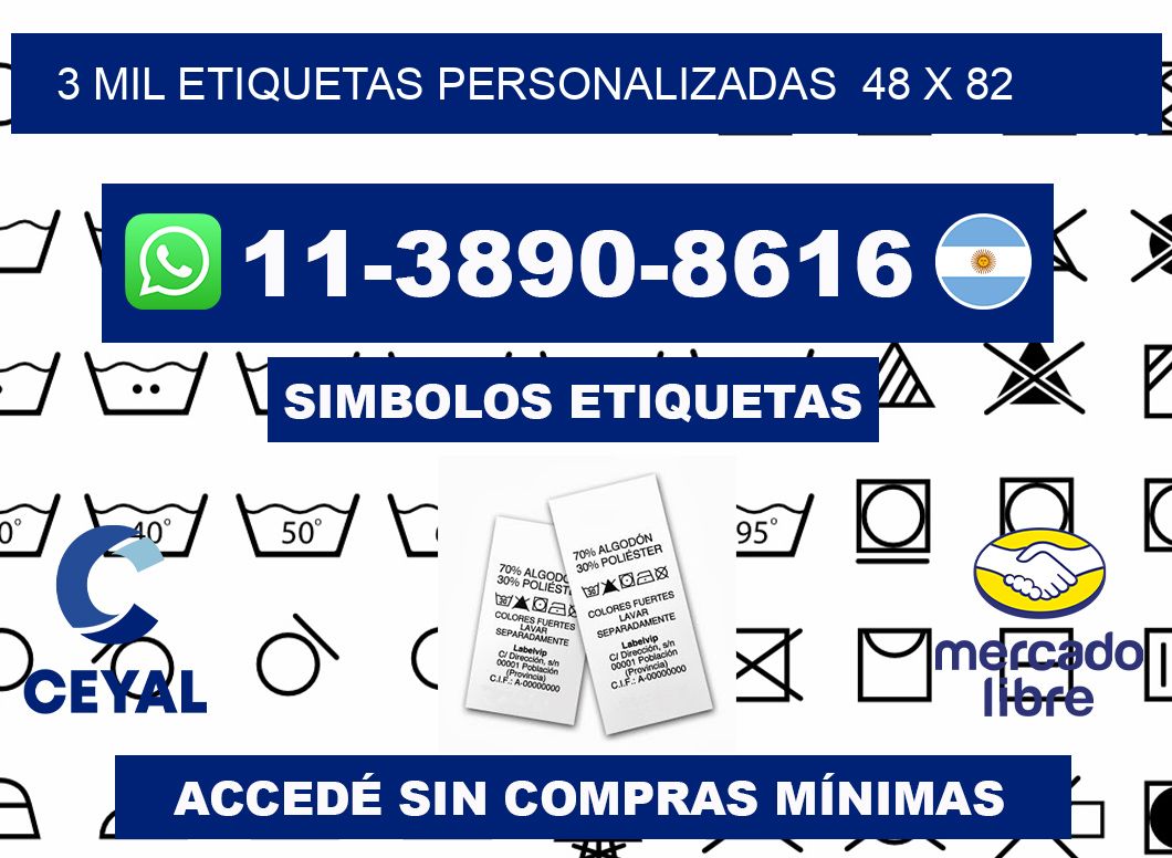 3 mil etiquetas personalizadas  48 x 82