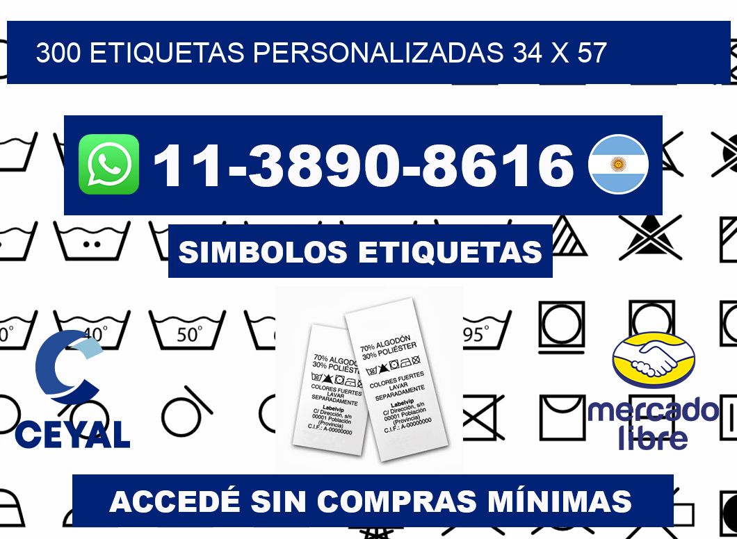 300 ETIQUETAS PERSONALIZADAS 34 x 57