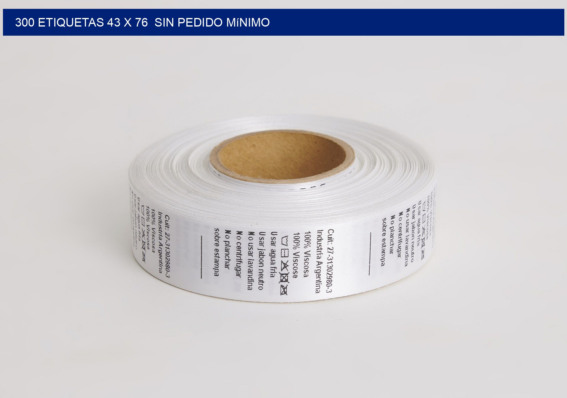 300 etiquetas 43 x 76  Sin pedido mínimo