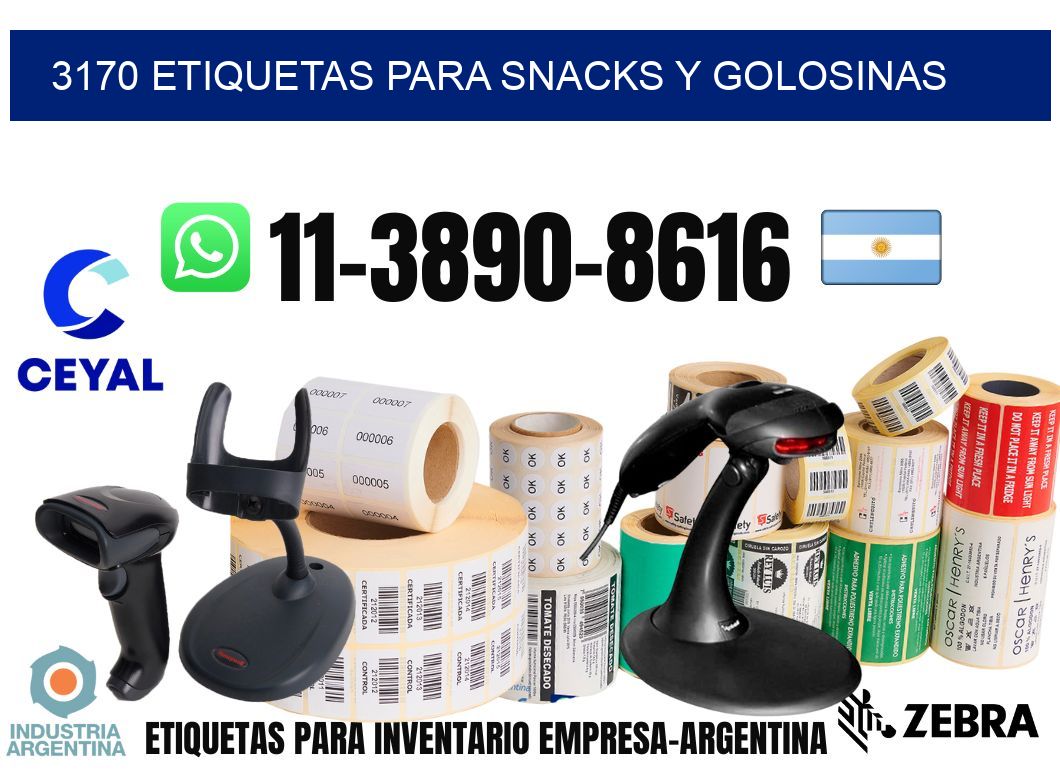 3170 Etiquetas para snacks y golosinas