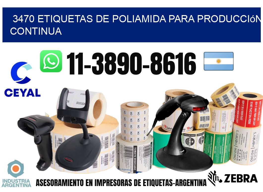 3470 Etiquetas de poliamida para producción continua