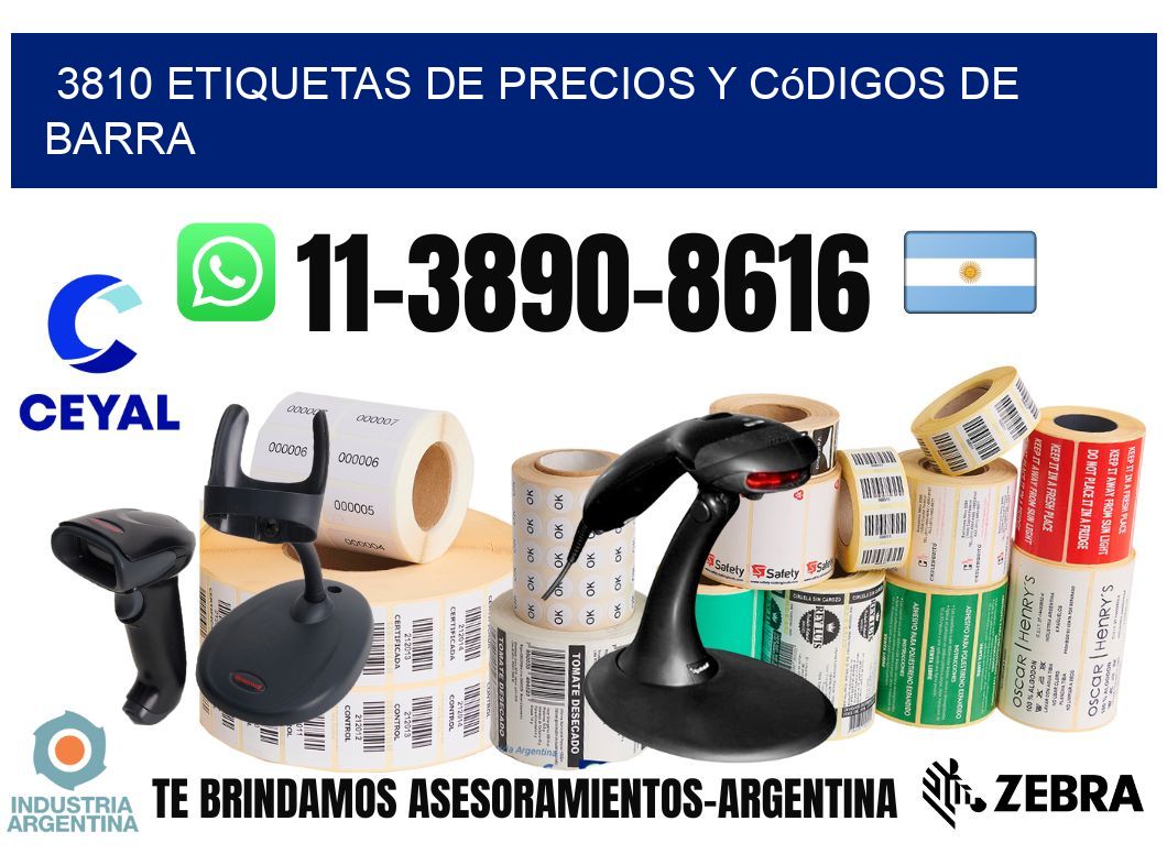 3810 Etiquetas de precios y códigos de barra