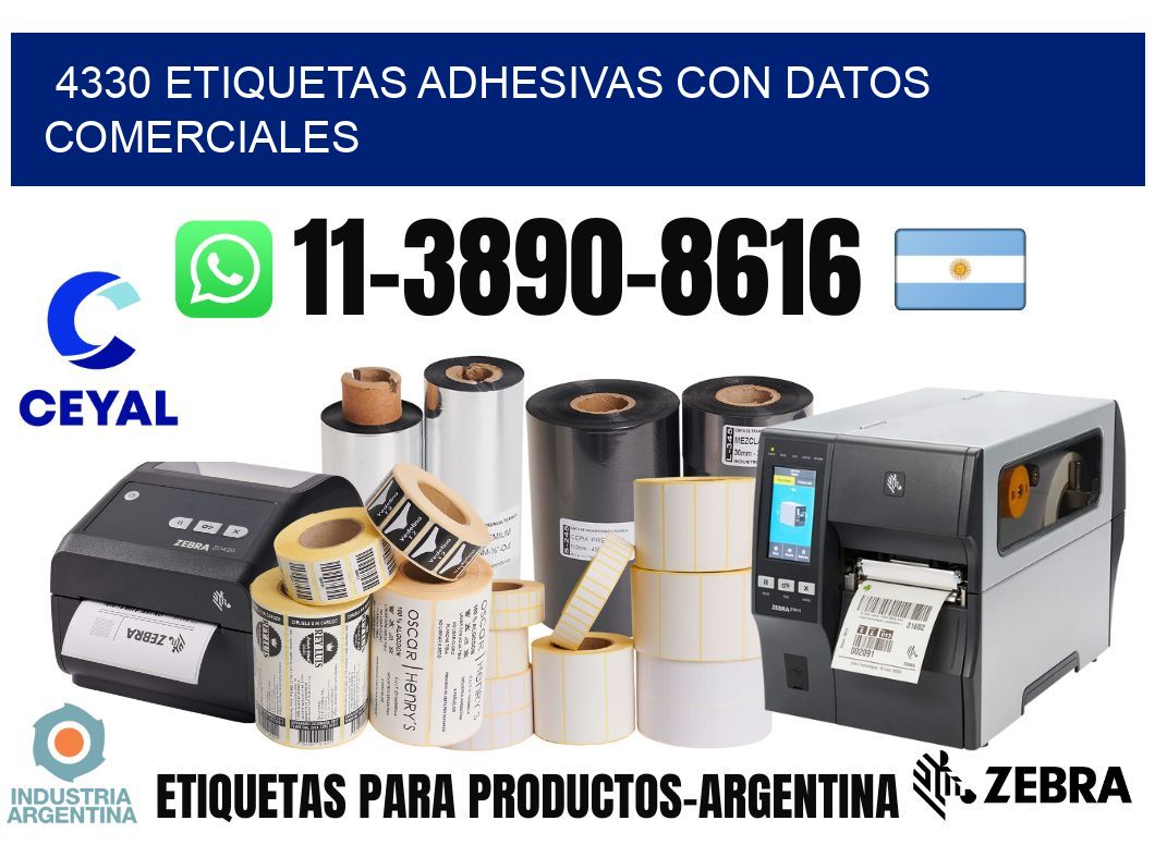 4330 Etiquetas adhesivas con datos comerciales