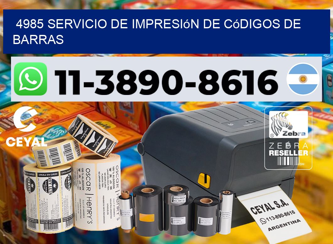 4985 Servicio de impresión de códigos de barras