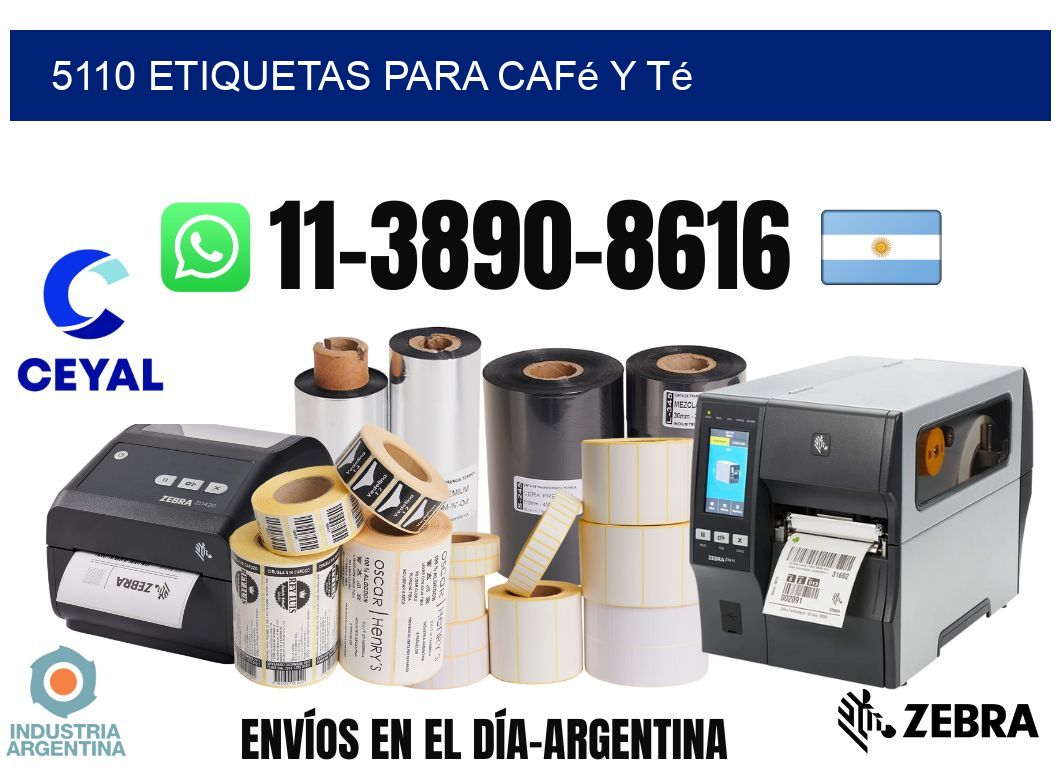 5110 Etiquetas para café y té