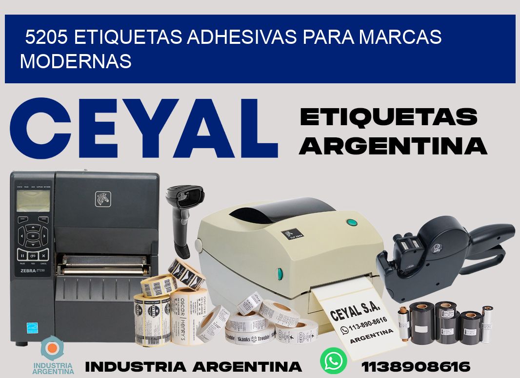 5205 Etiquetas adhesivas para marcas modernas