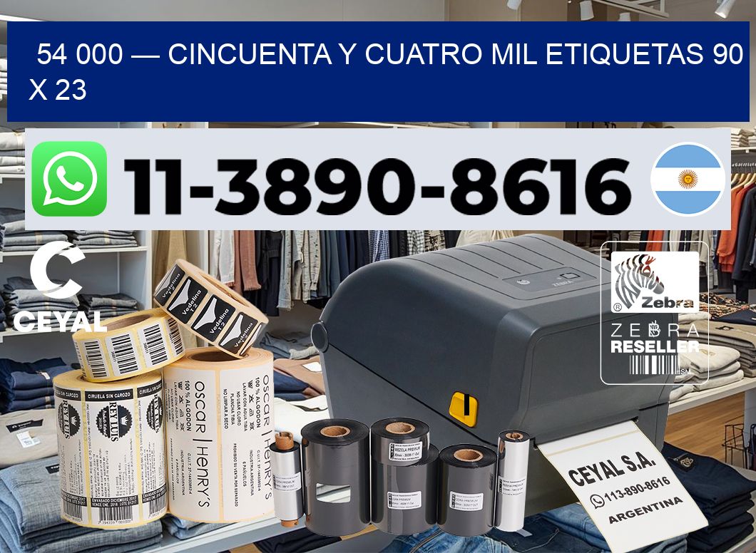 54 000 — cincuenta y cuatro mil etiquetas 90 x 23