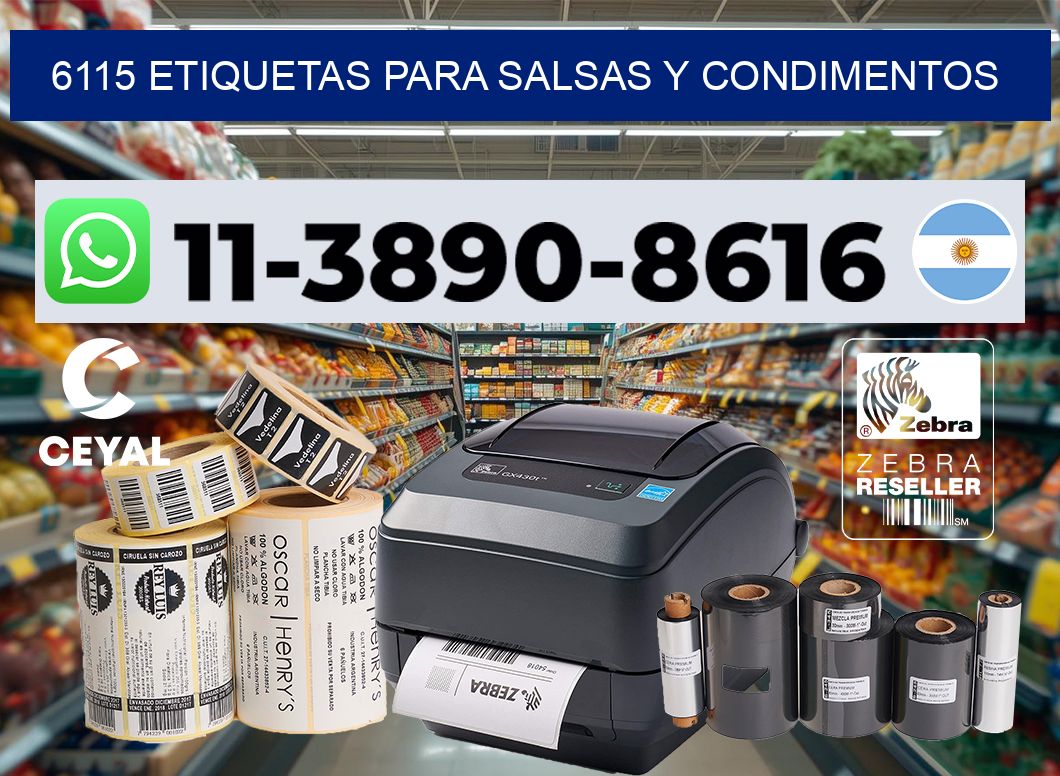 6115 Etiquetas para salsas y condimentos