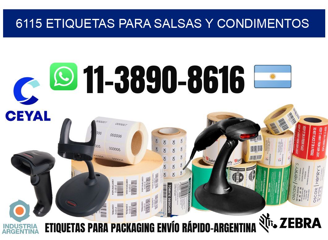 6115 Etiquetas para salsas y condimentos