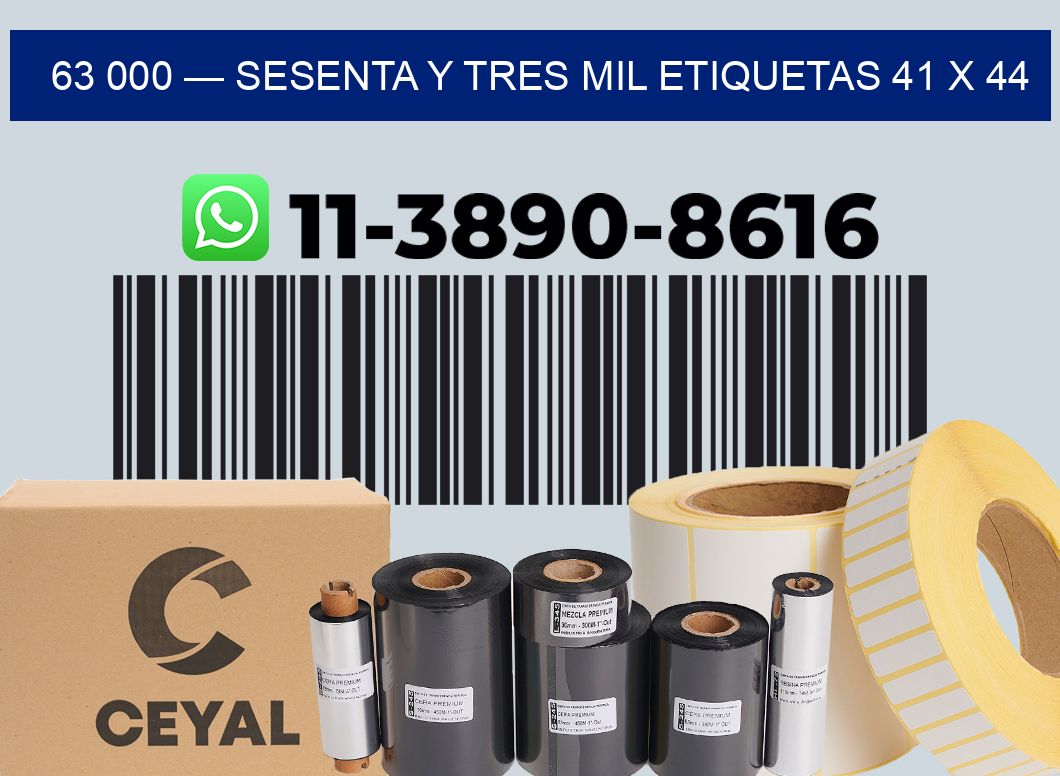 63 000 — sesenta y tres mil etiquetas 41 x 44