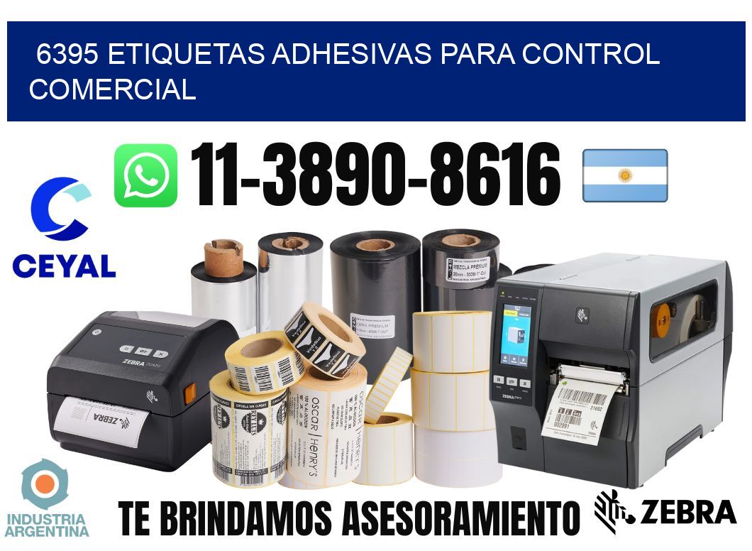 6395 Etiquetas adhesivas para control comercial