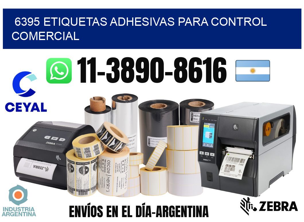 6395 Etiquetas adhesivas para control comercial