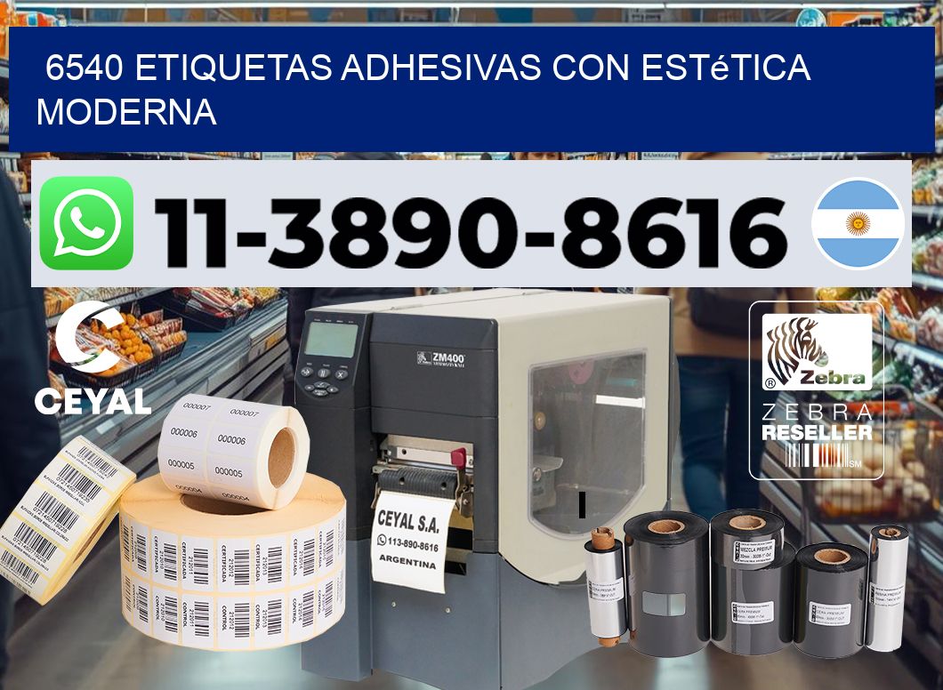 6540 Etiquetas adhesivas con estética moderna