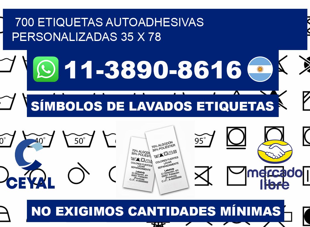 700 Etiquetas autoadhesivas personalizadas 35 x 78