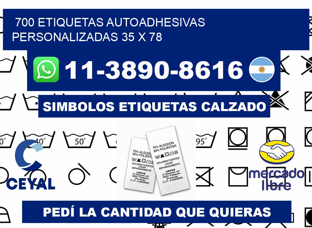 700 Etiquetas autoadhesivas personalizadas 35 x 78