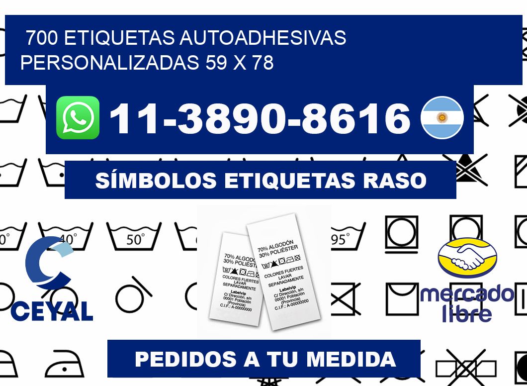 700 Etiquetas autoadhesivas personalizadas 59 x 78