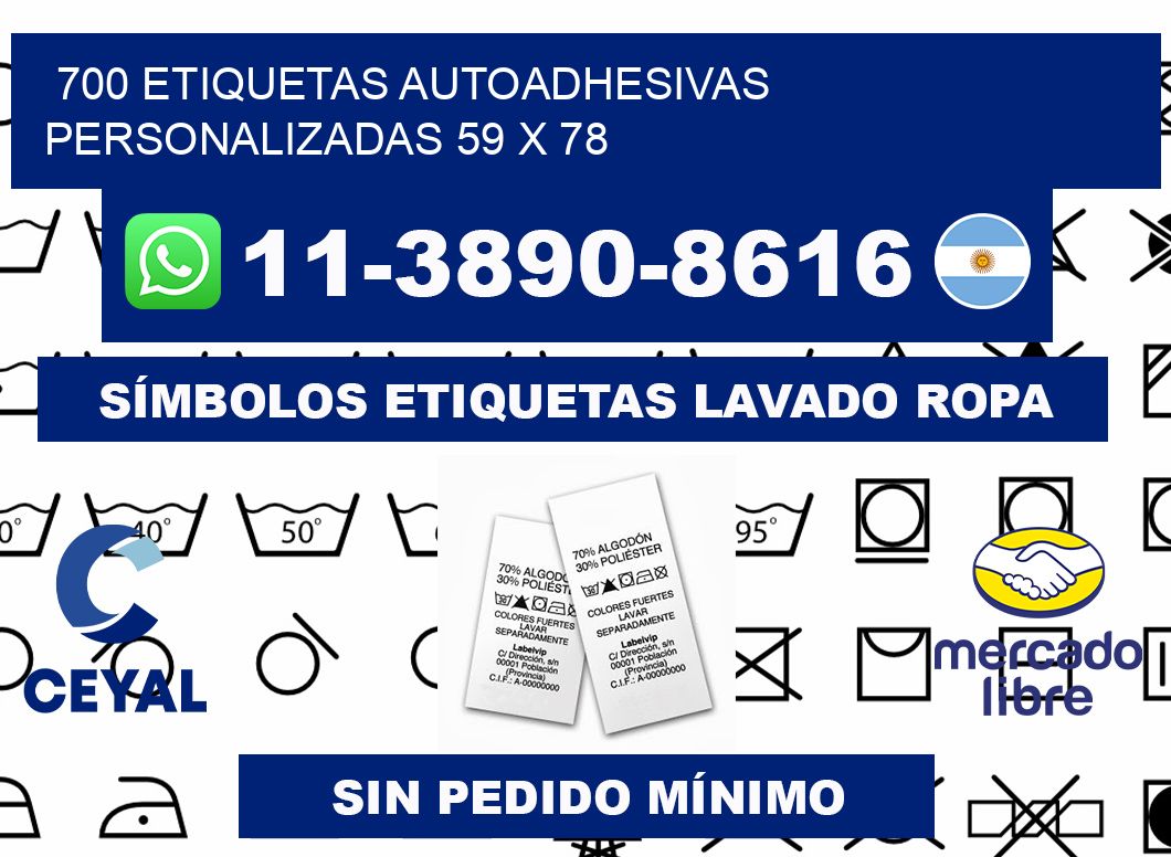 700 Etiquetas autoadhesivas personalizadas 59 x 78