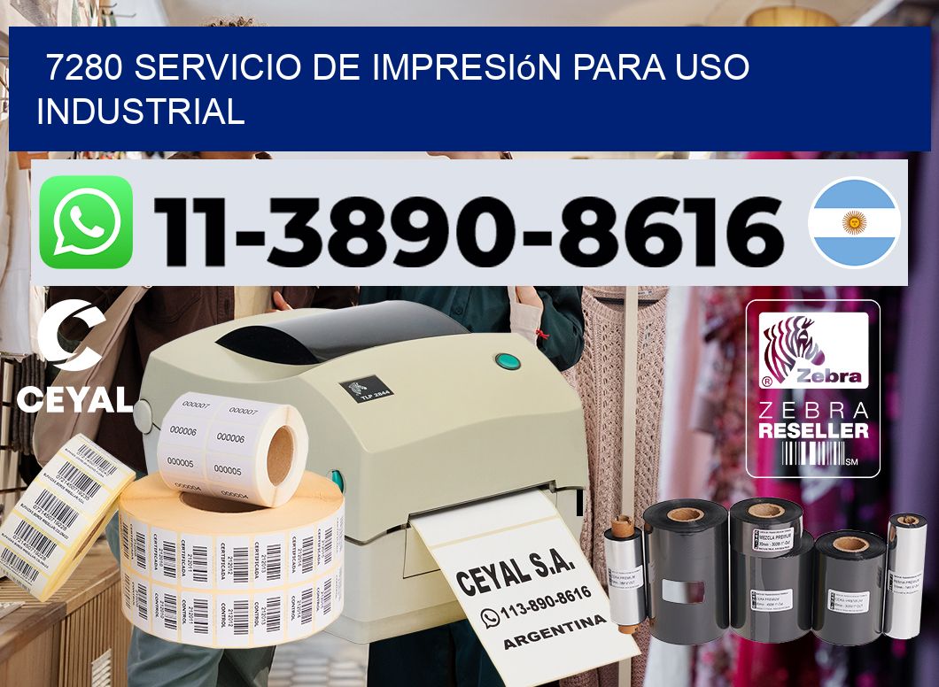 7280 Servicio de impresión para uso industrial