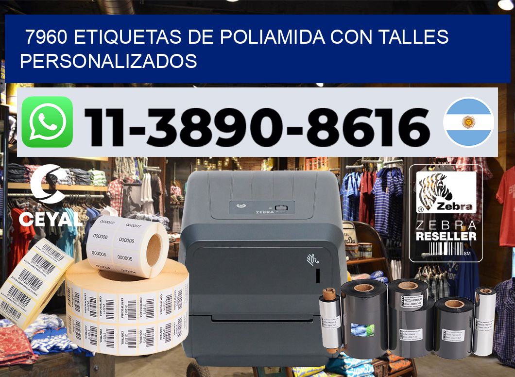 7960 Etiquetas de poliamida con talles personalizados