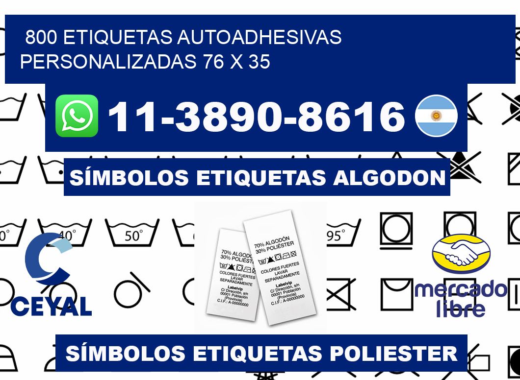 800 Etiquetas autoadhesivas personalizadas 76 x 35