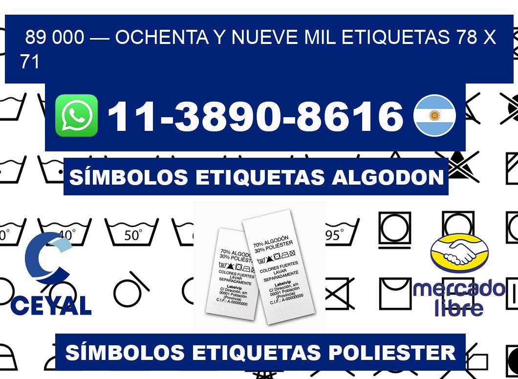89 000 — ochenta y nueve mil etiquetas 78 x 71