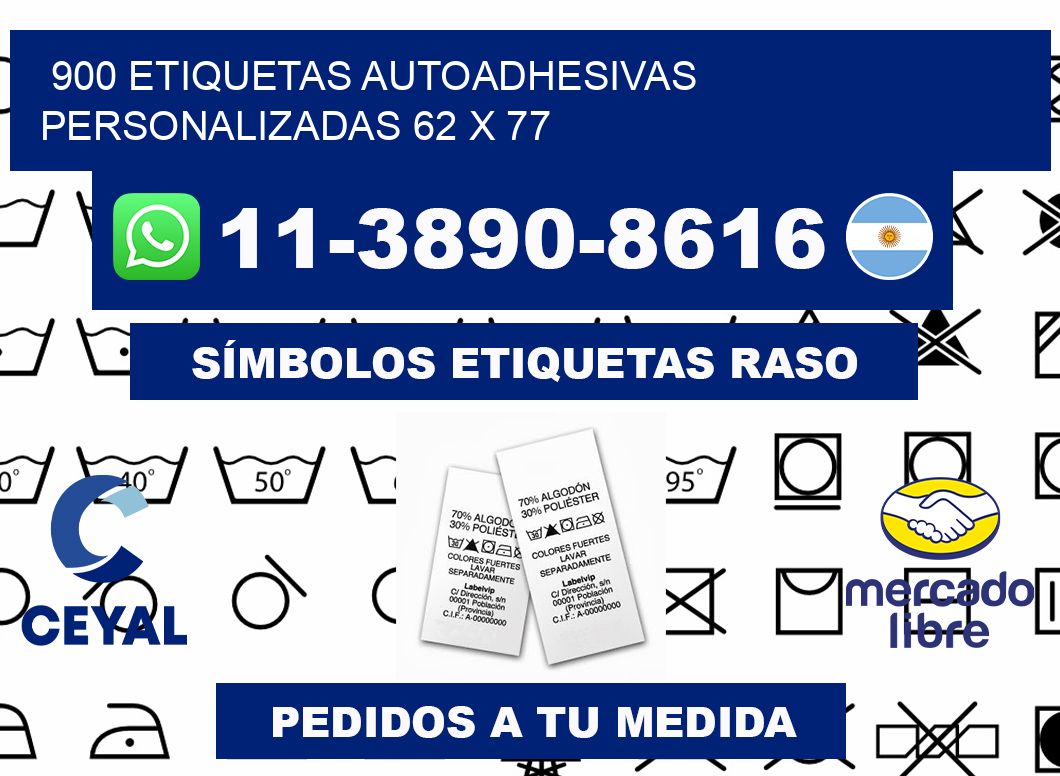 900 Etiquetas autoadhesivas personalizadas 62 x 77