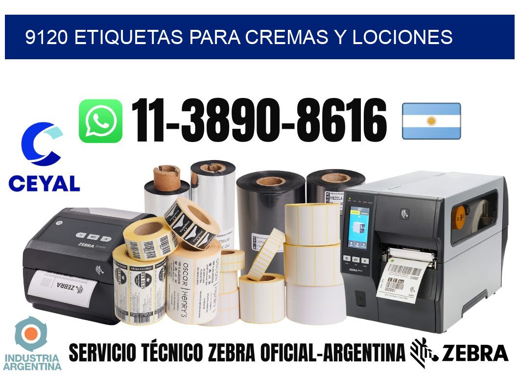9120 Etiquetas para cremas y lociones